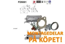 Trygg betalning Partikelfilter Mercedes A160, A180, B160, B180, Citan 108, Citan 109, CLA180, GLA180 / Nissan Juke, Note, NV200, Pulsar, Qashqai / Renault Captur, Clio, Kadjar, Kangoo, Megane, Scenic 1.5 AS