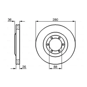 Utförsäljning Bromsskiva 280 x 26 mm